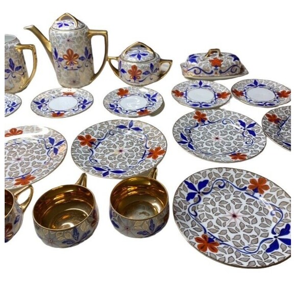 G&H Czechoslovakia Vienna Style Porcelain Demitasse Dinner Coffee Tea Set - Picture 2 of 12
